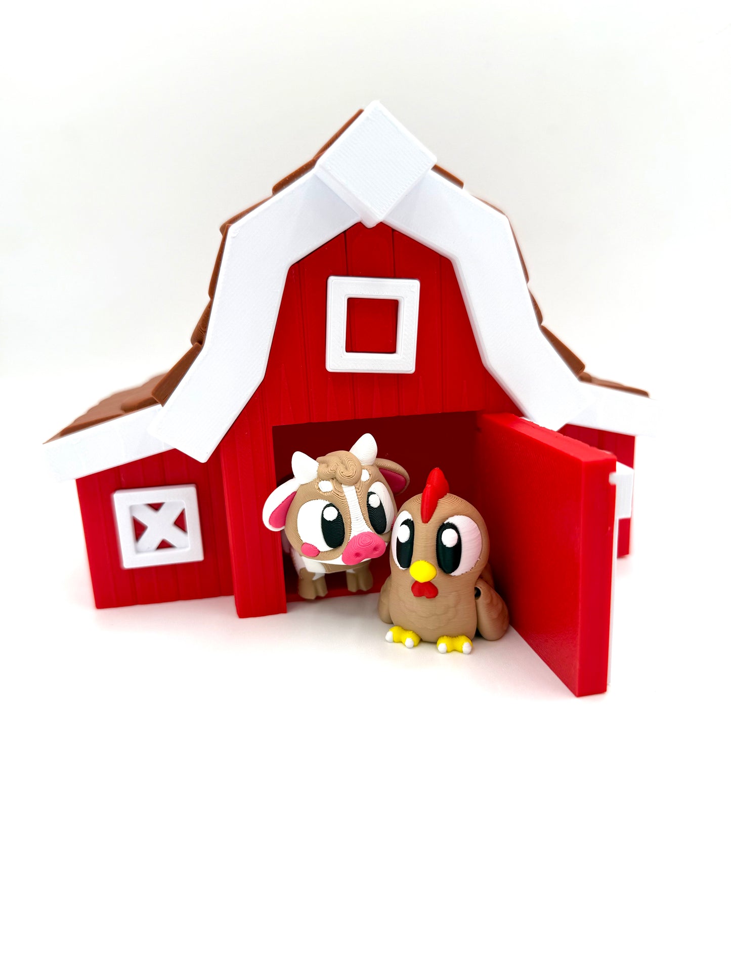 Barn with Cow and Chicken Mini
