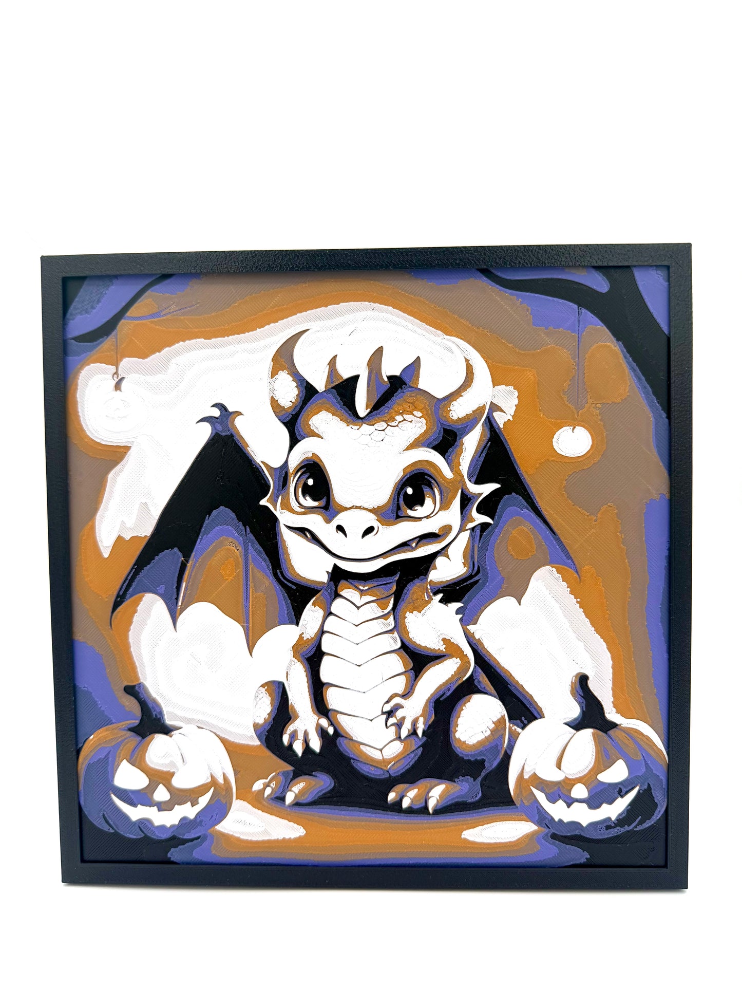 Dragon With Pumpkins Hueforge Print