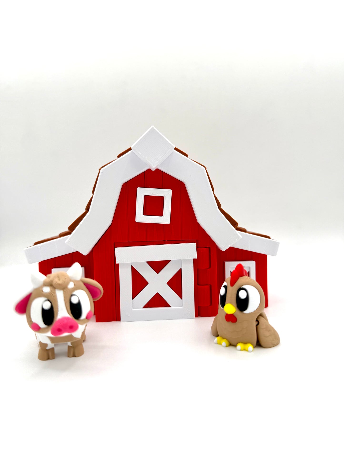 Barn with Cow and Chicken Mini