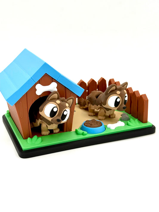 Dog House with 2 Pups