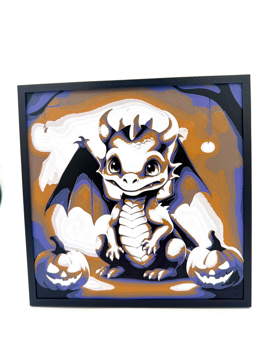 Dragon With Pumpkins Hueforge Print