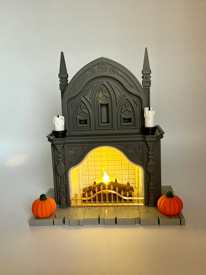 Gothic Fireplace Halloween Decoration