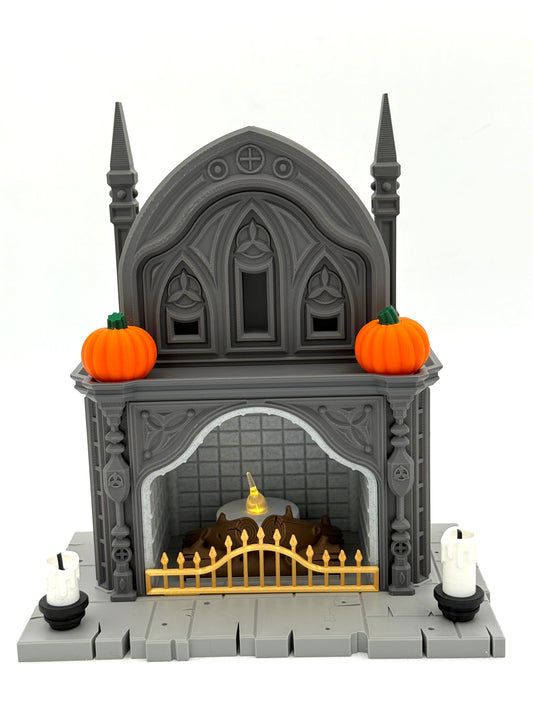Gothic Fireplace Halloween Decoration
