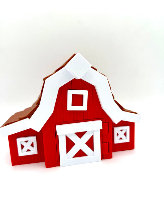 Barn with Cow and Chicken Mini