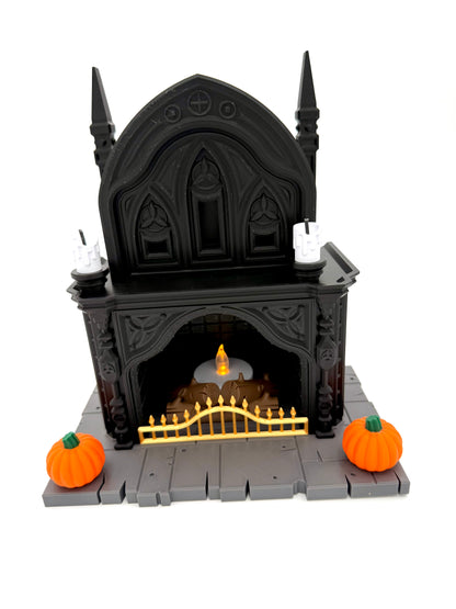 Gothic Fireplace Halloween Decoration