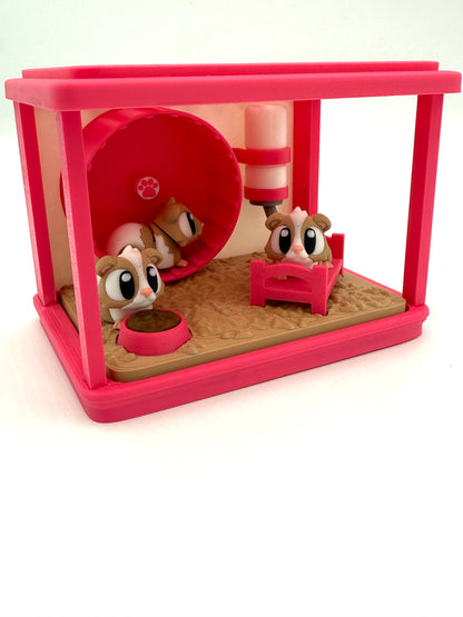 Guinea Pig Cage with 3 Guinea Pigs