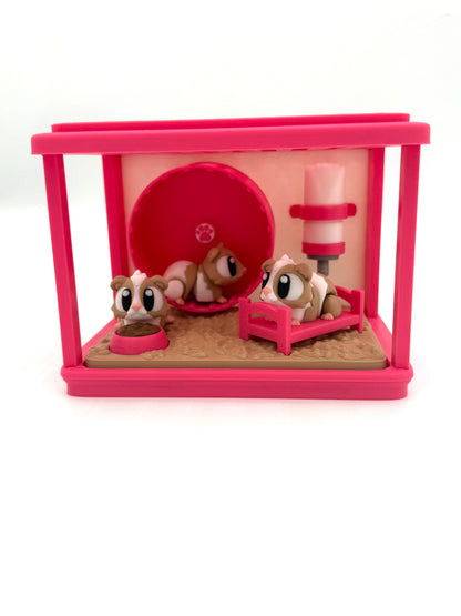 Guinea Pig Cage with 3 Guinea Pigs