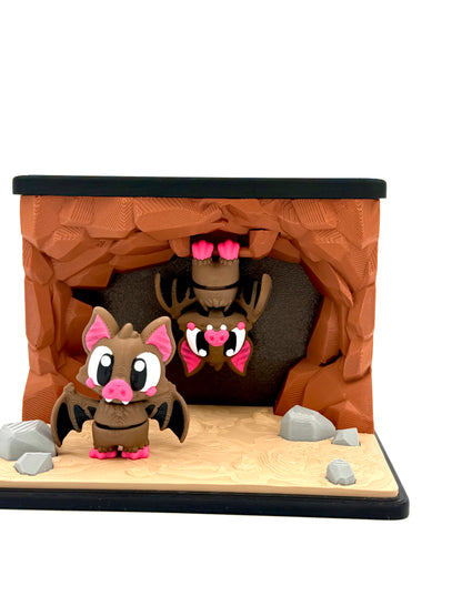 Mini Bat Cave With Hanging & Standing Bat