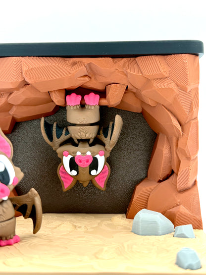 Mini Bat Cave With Hanging & Standing Bat
