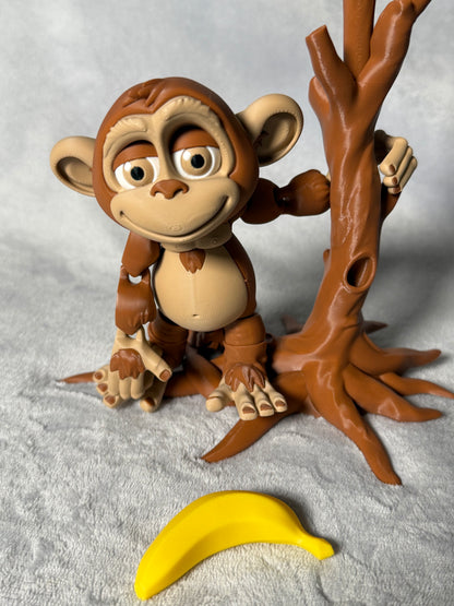 Flexi Monkey with Tree and Banana